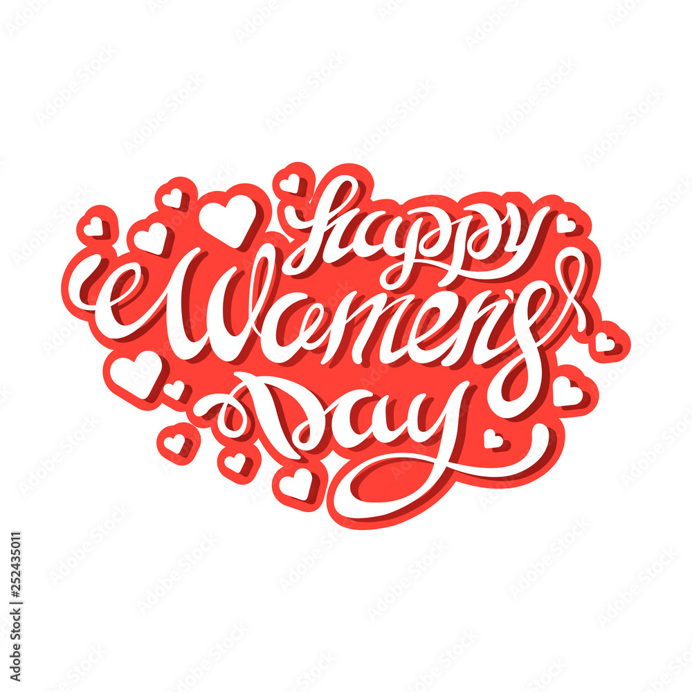Fototapeta premium Banner for the International Women's Day.Flyer for March 8 with lettering.