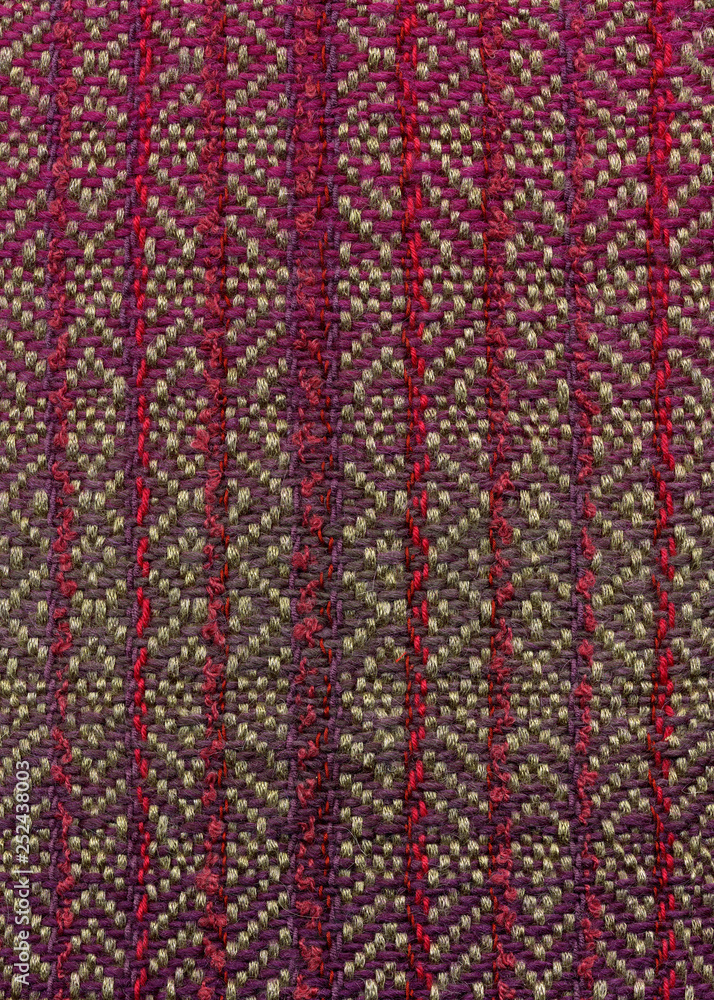 Handwoven woolen fabric with pattern