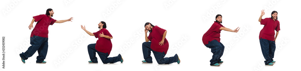 Overweight man isolated on the white Overweight man isolated on the white