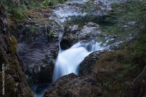 Lady Falls, Waterfall, Strathcona Provincial Park near Campbell River, British Columbia, Canada, long exposure to smooth out the cascading water © Wise Dog Studios