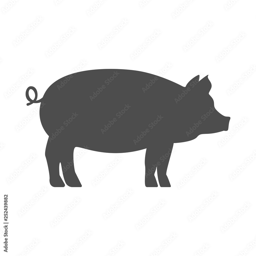 Pig silhouette. Vector. Pig silhouette. Vector.