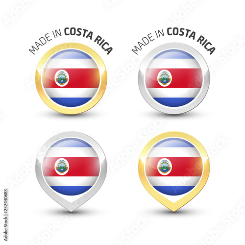 Made in Costa Rica - Round labels with flags Free Download Made in Costa Rica - Round labels with flags - GFXLoad