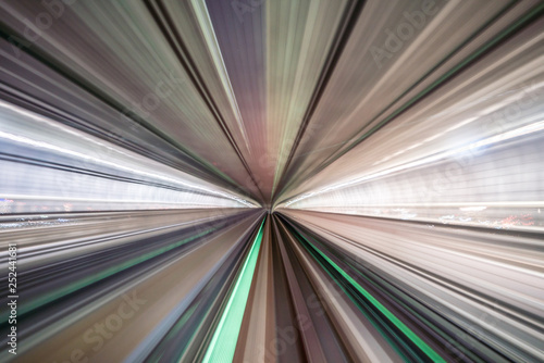 Wallpaper Mural Motion blur of train moving inside tunnel with daylight in tokyo, Japan. Torontodigital.ca