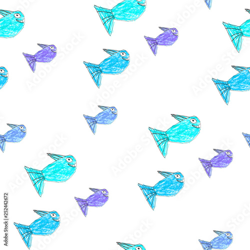 print for boy fish seamless