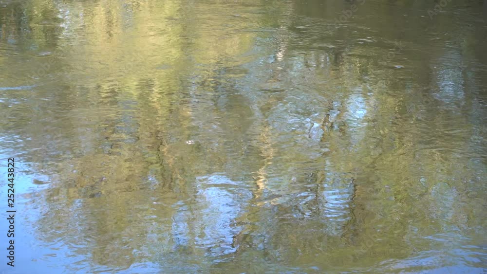 Surface of turbulent river flow. Reflections. 4K stock video footage Surface of turbulent river flow. Reflections. 4K stock video footage