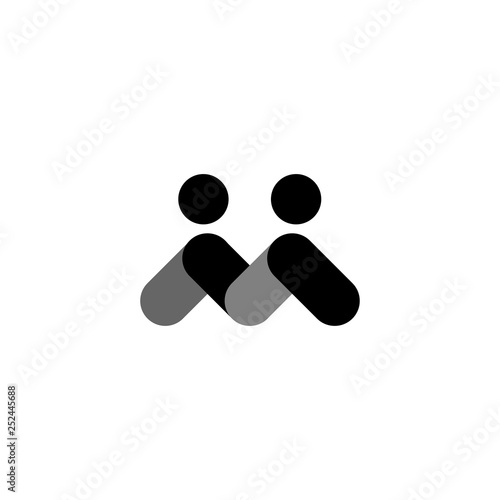 Abstract family logo, design concept, emblem, icon, flat logotype element for template