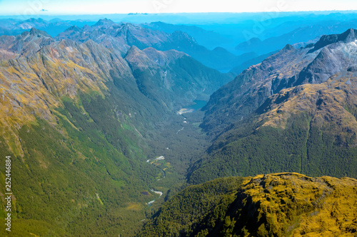 aerial view of mountains in New Zealand