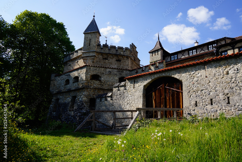 entrance to lichtenstein castle in germany bad urach