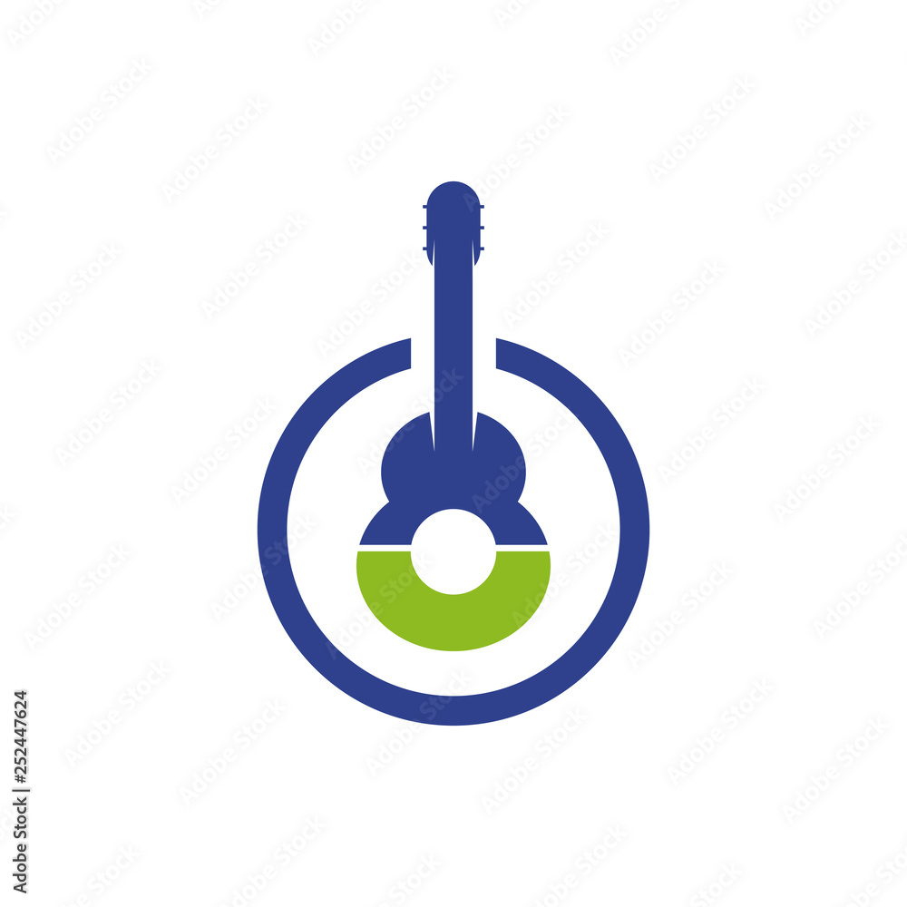 Guitar accoustic logo icon vector template