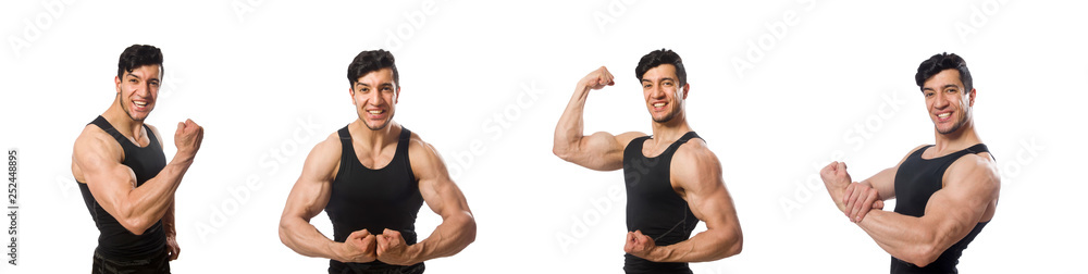 Muscular man isolated on the white Muscular man isolated on the white