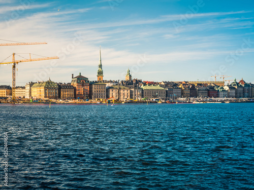 Stockholm skyline with old town in background.