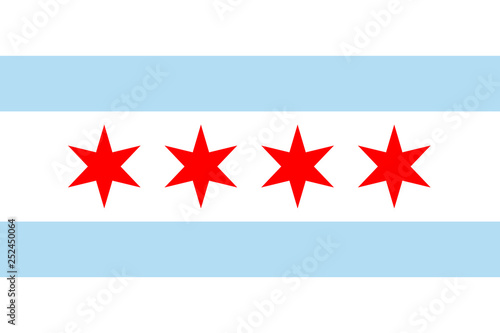 Vector flag of Chicago, Illinois. United States of America