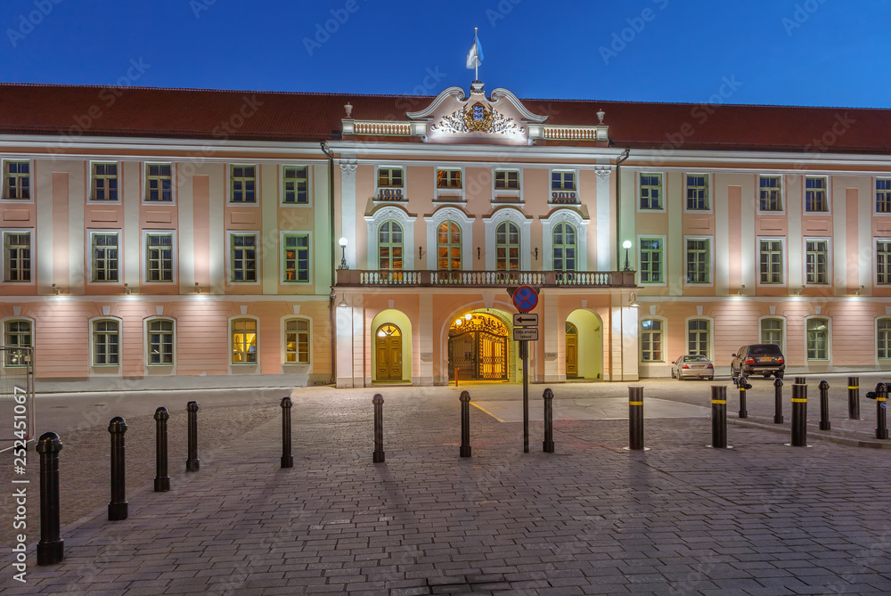 Naklejka premium Building of Riigikogu. Tallinn, Estonia