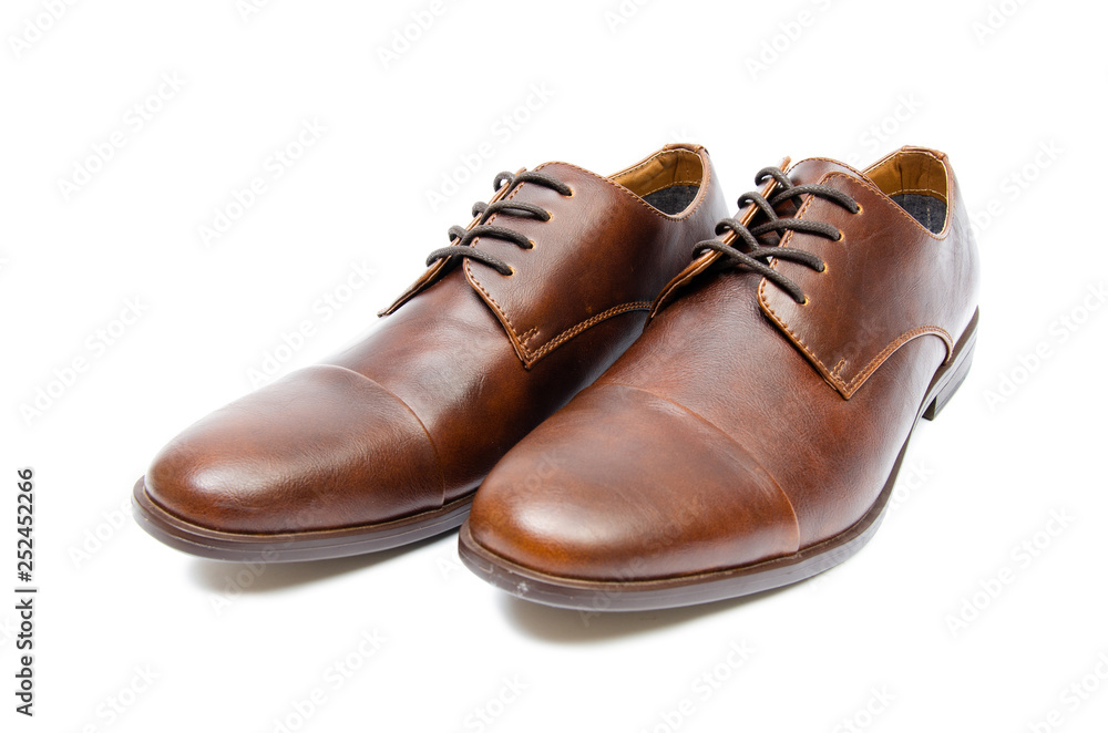 Brown shoes isolated on white background