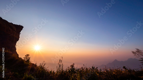 Landscape of mountain with sun rise 1