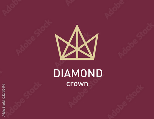 Logo abstract linear crown jewelry store