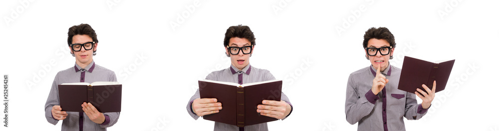 Student with book isolated on white Student with book isolated on white