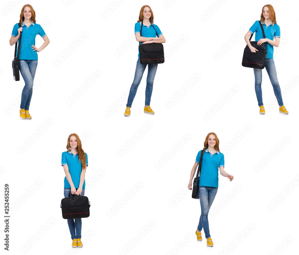 Young student isolated on white Young student isolated on white