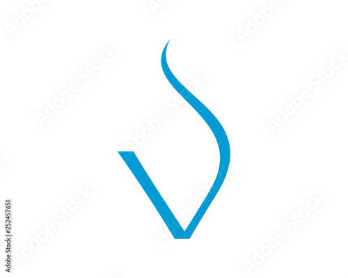 V letter vapor logo template