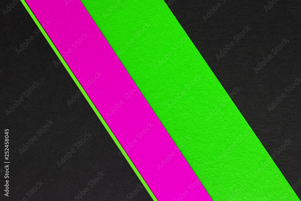 three-color geometric background of black green pink paper with diagonal  stripes Stock Photo | Adobe Stock