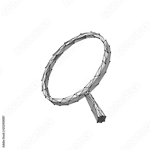 Magnifying low-poly blue