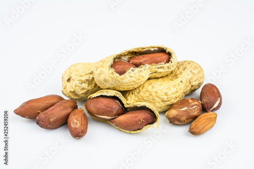Peanut fruit isolated on a white background.