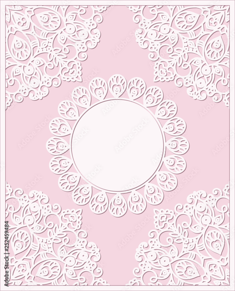 delicate pink background card with mandala