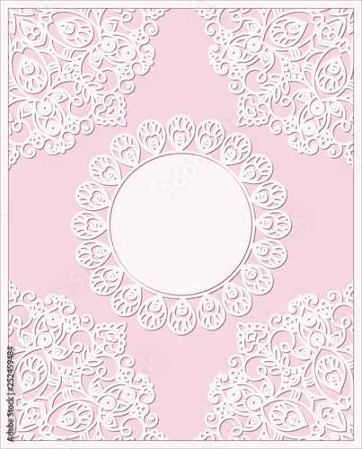 delicate pink background card with mandala