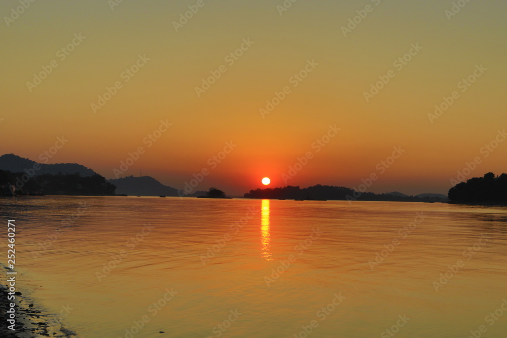 Sunset view at Brahmaputra Sunset view at Brahmaputra