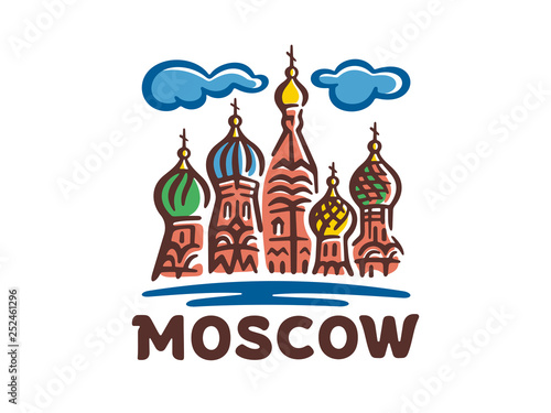 Vector logo of the city of Moscow. Vector template of St. Basil's Cathedral.