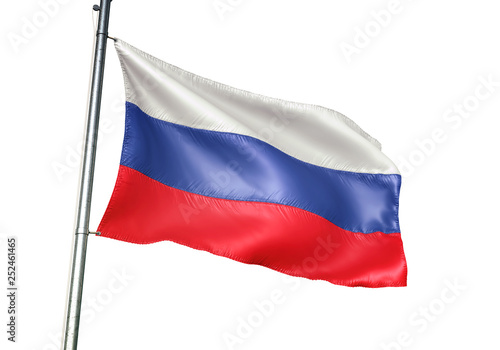 Free Download Russia flag waving isolated white background 3D illustration - GFXLoad