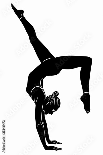 illustration of a fitness woman, vector draw