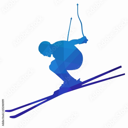 illustration of a skier , vector draw
