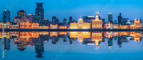 Night View of Bund Architecture in Shanghai..