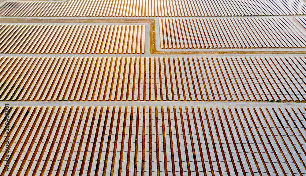 Solar panels in aerial view. Solar panels in aerial view.