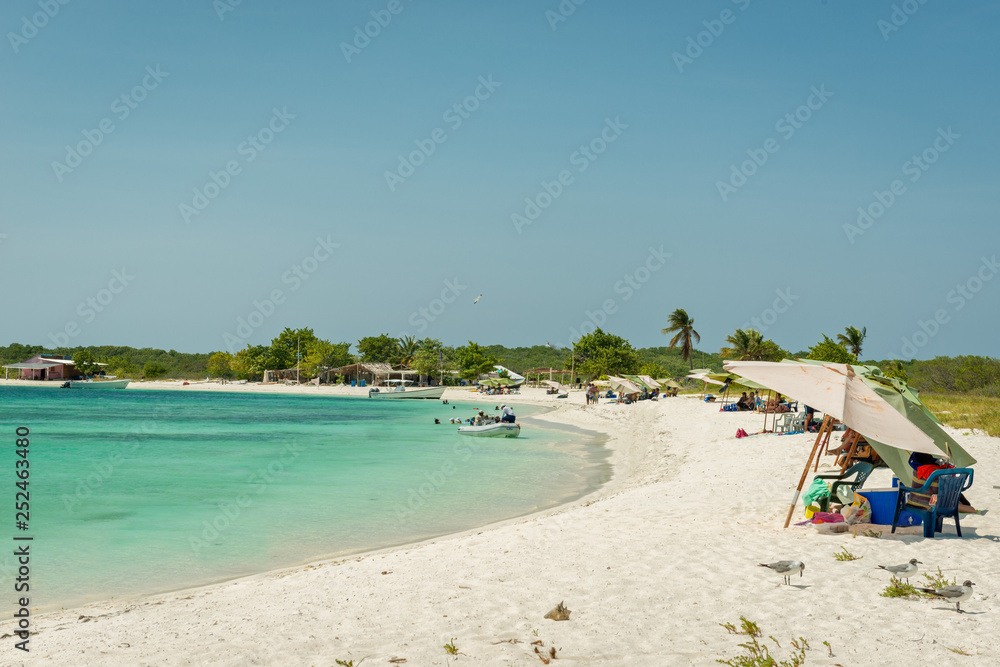 Los Roques, Venezuela - September 7, 2013: Beautiful and sunny day in Los Roques Archipielago