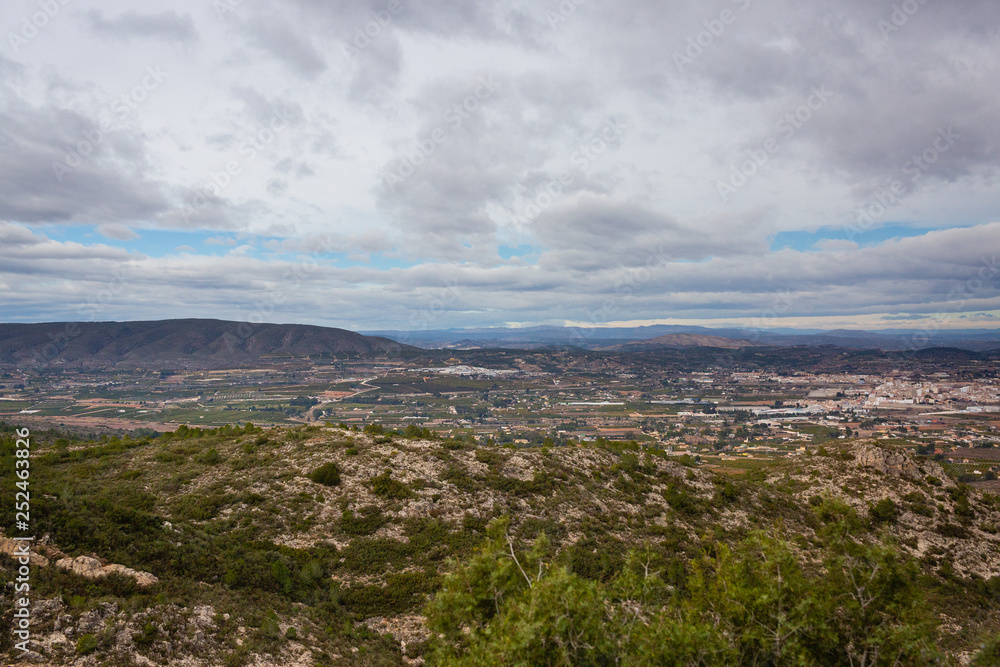A view from the mountain top to small town in Spain. A view from the mountain top to small town in Spain.