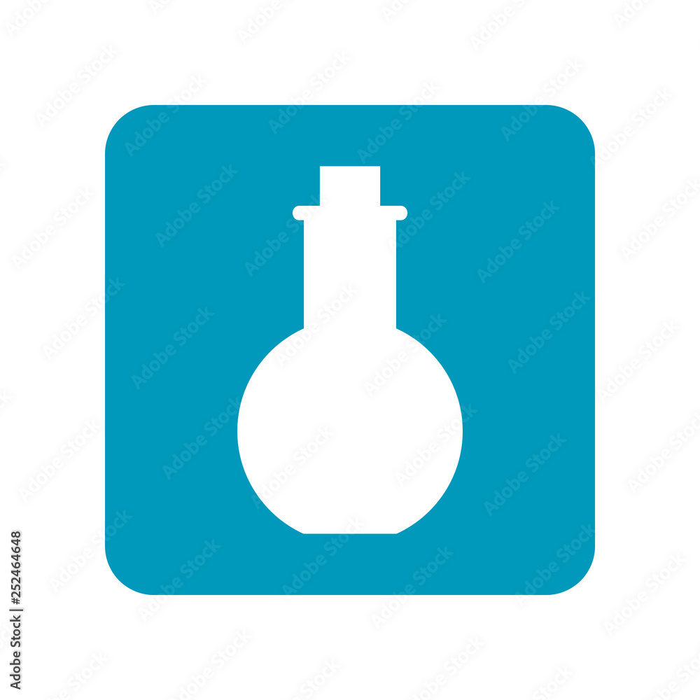 Beaker, test tube for chemical experiment. Medical equipment. Flat illustration, icon or object. Beaker, test tube for chemical experiment. Medical equipment. Flat illustration, icon or object.
