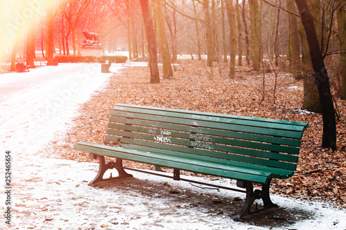  bench in a park vintage look