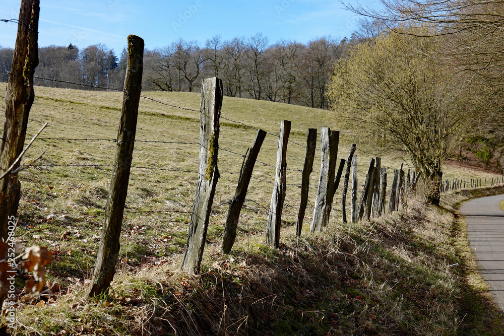 Lüdenscheid Fürwiggetalsperre Wanderweg am Holzzaun Lüdenscheid Fürwiggetalsperre Wanderweg am Holzzaun