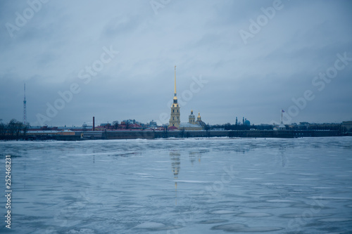 view of the frozen river from the bridge © Андрей Атрощенко