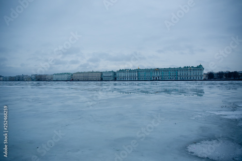 view of the frozen river from the bridge © Андрей Атрощенко