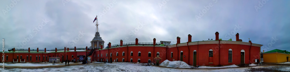 panoramic view of the fortress in winter