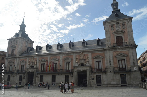 Main Facade of Madrid City Hall Located in the Villa Square Dataded in the Fifteenth Century Is The Medieval Style. Architecture, History, Travel. October 18, 2014. Madrid, Spain.