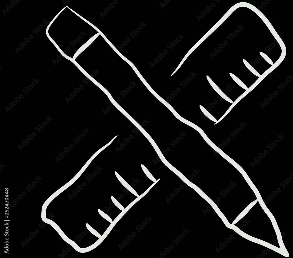 Obraz premium linijka czarne tło