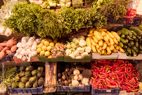 Vegetable Stall, Mahane Yehuda Market, Jerusalem, Israel, Middle East photo