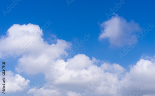 white cloud on blue sky with copy space on sky