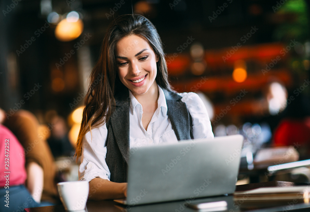 woman working on her pc