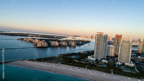 Aerial view of South Beach Miami Florida