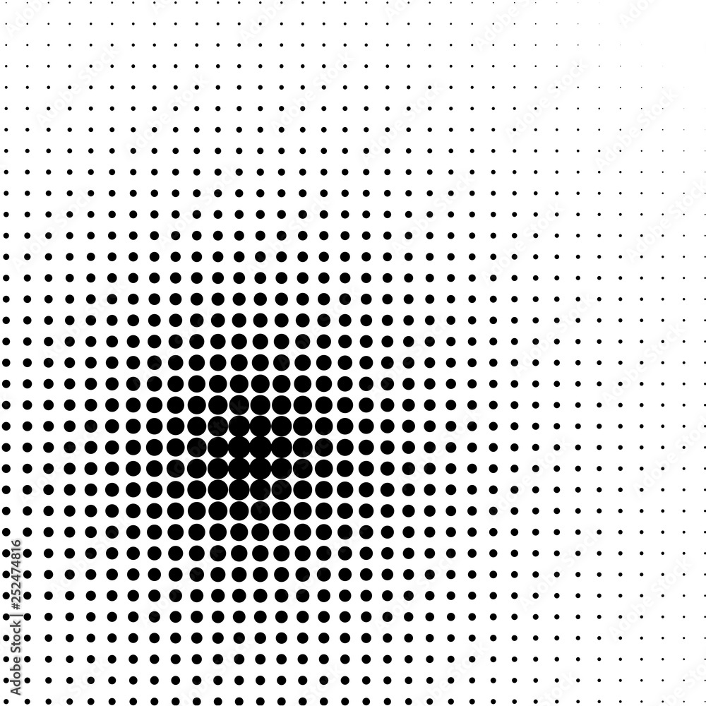 Background of raster semitone of black points on the white 